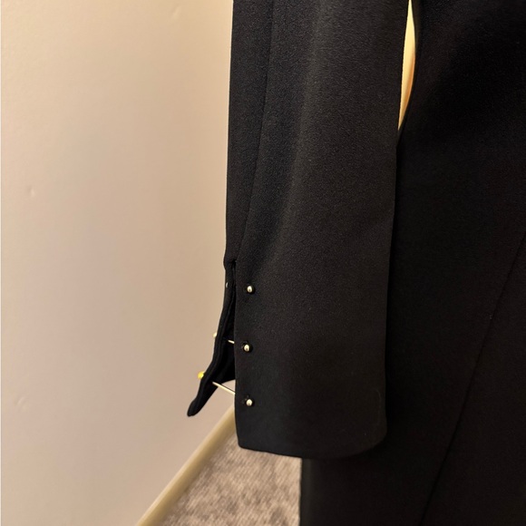 Sz 2 DKNY gold embellished long sleeve black dress new without tags - Picture 4 of 8